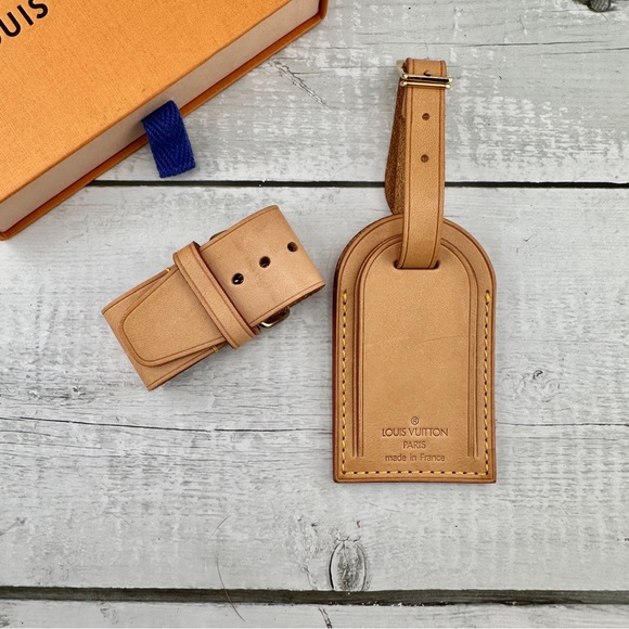 Louis Vuitton Accessories - AUTHENTIC Vachetta Leather Luggage tag and loop.